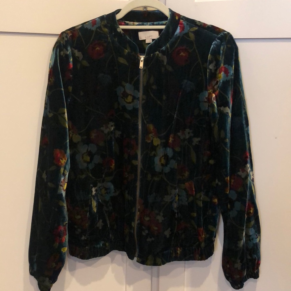 Velvet floral bomber from Loft